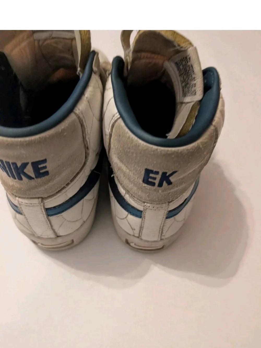 Nike White and Navy High-Top Sneakers
